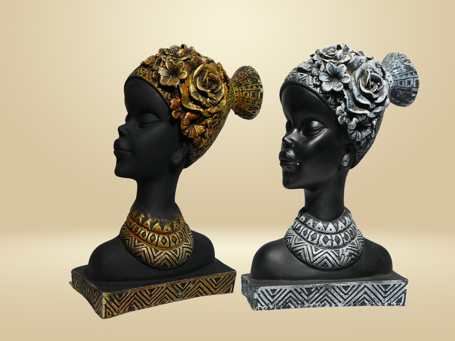 Royal Tribal Couple Busts