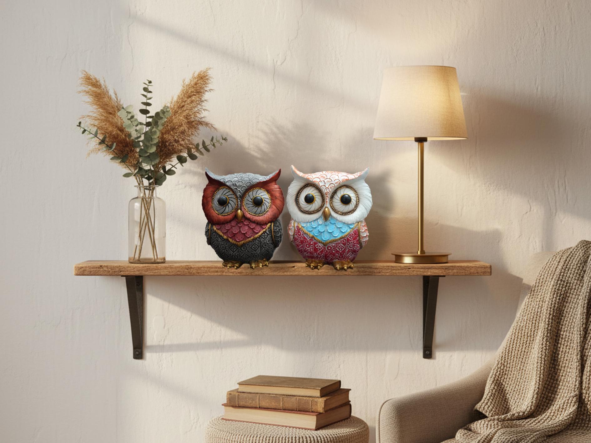 Vibrant Patterned Owls