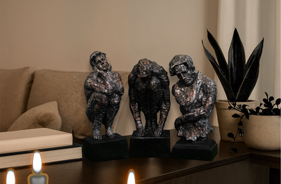 The "Contemplation" Trio: Modern Abstract Sculpture Set