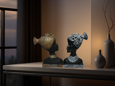 Royal Tribal Couple Busts
